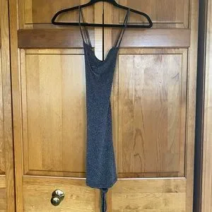 Motel Rocks Dresses Motel Rocks Kozue Dress In Silver Glitter